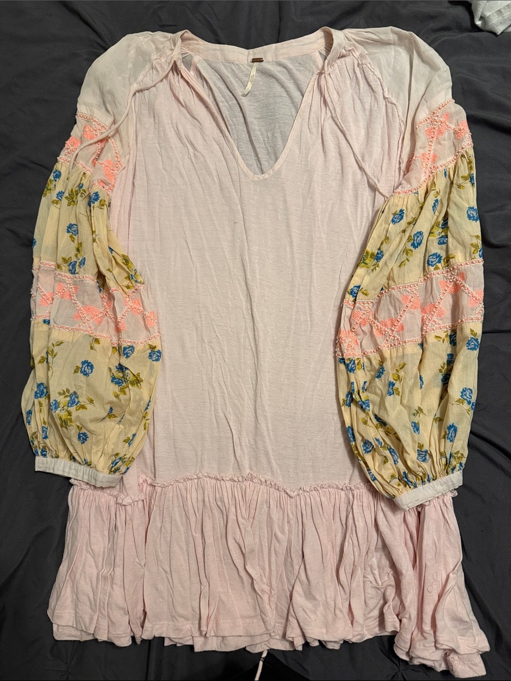 Free People mini Floral Sleeve Boho Dress
